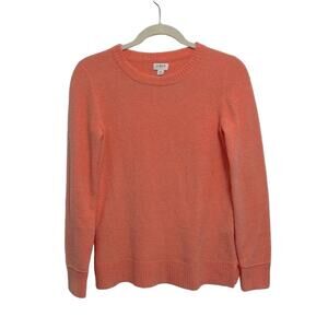 J. Crew Bright Orange Coral Crewneck Long sleeve Sweater size XS